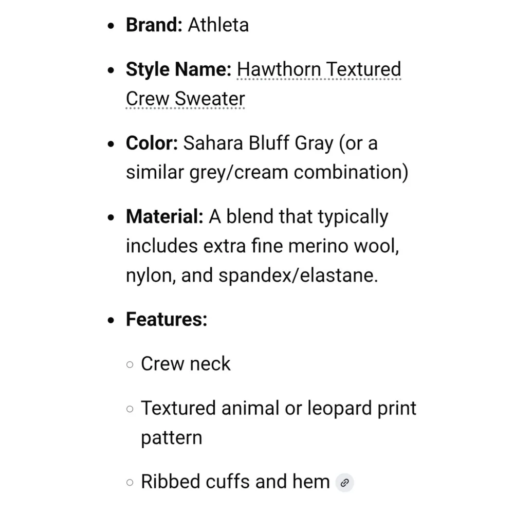 Athleta Hawthorn Textured Merino Wool Blend Crewneck Animal Print Sweater